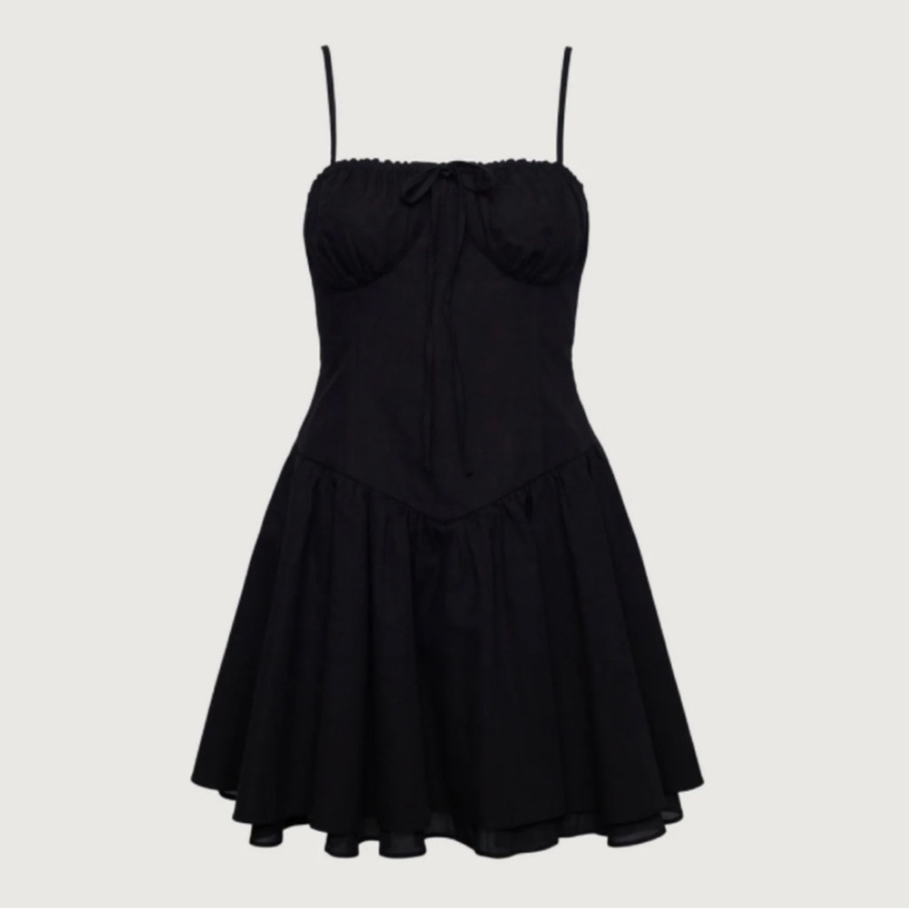 Oak + Fort Black Corset Mini Dress NWT Size M - Picture 3 of 12